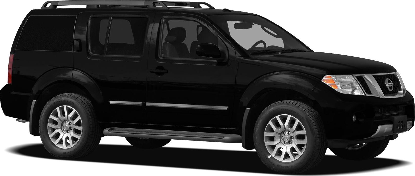 Side profile of an SUV with roof rails and alloy wheels