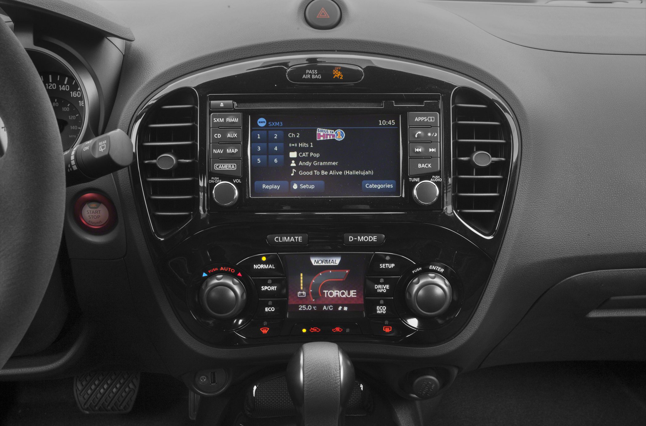 Multimedia touchscreen and climate control system in car dashboard