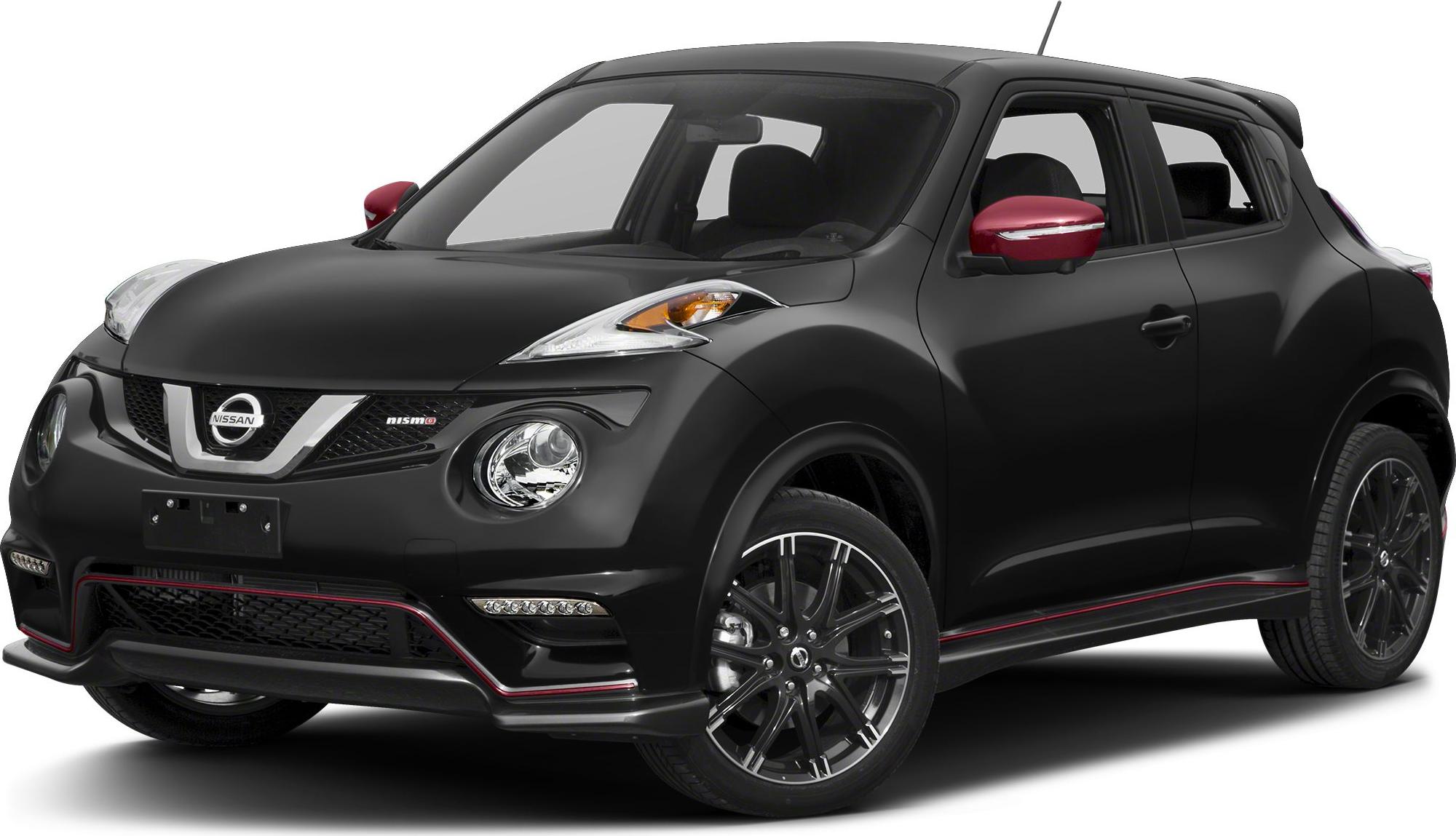 Front angled view of black sporty vehicle with red accents and unique lighting