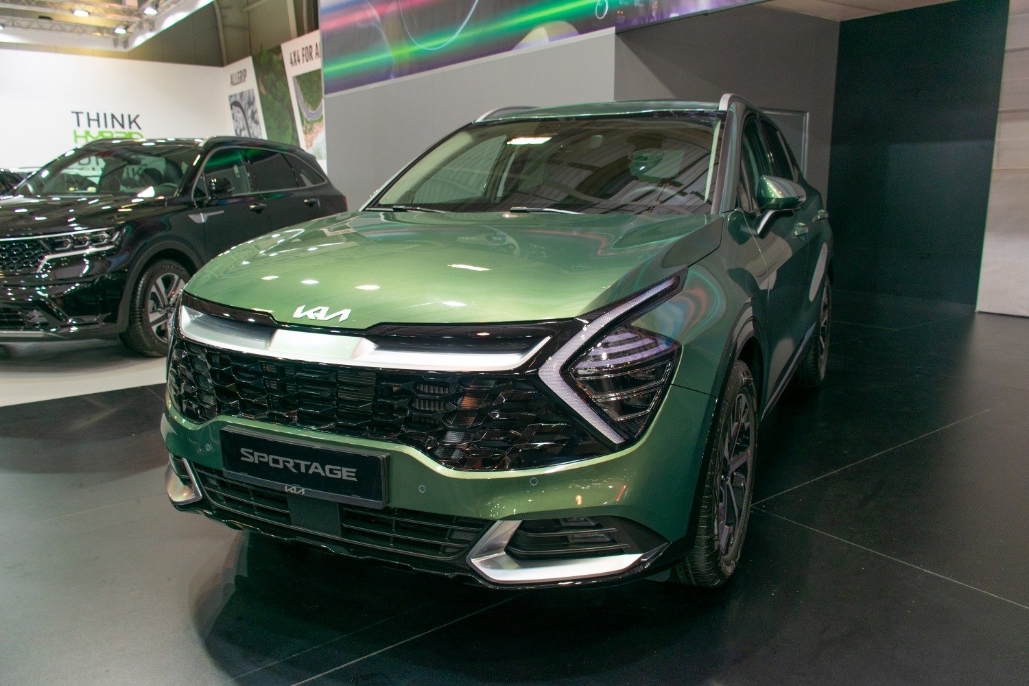 Distinctive front grille and futuristic headlight design