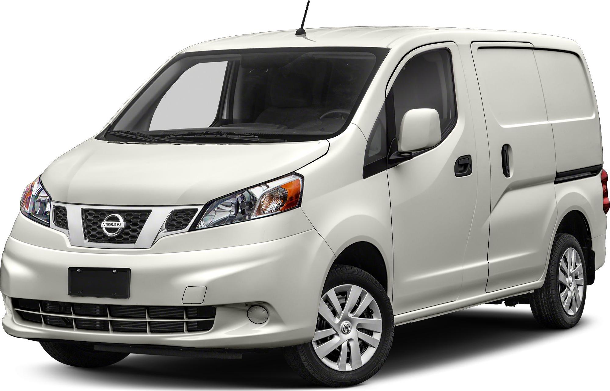 Compact cargo van with sliding side door and angular headlights
