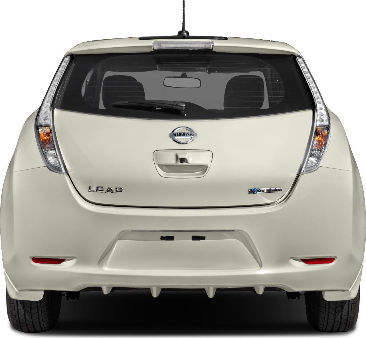 Rear end view with tail lights and rear hatch