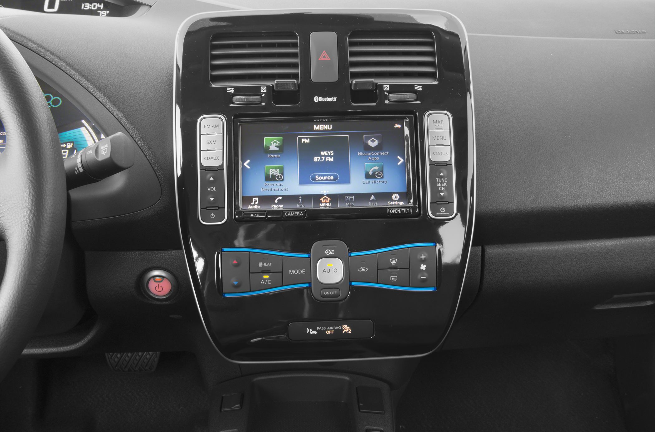 Touchscreen infotainment and climate control center console