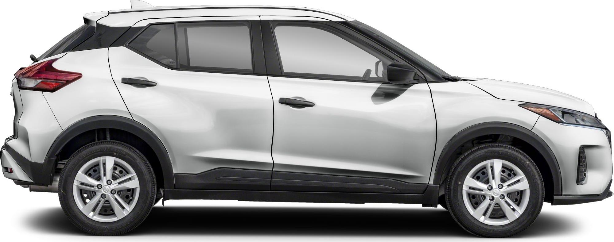 Side profile of compact crossover with sculpted body and black trim