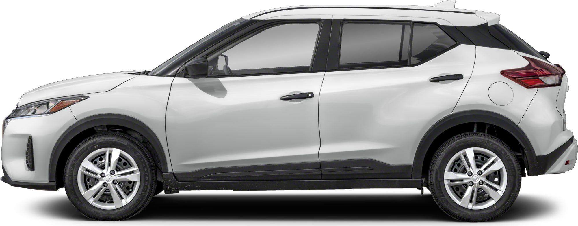 Side profile of white compact SUV with alloy wheels and tinted windows