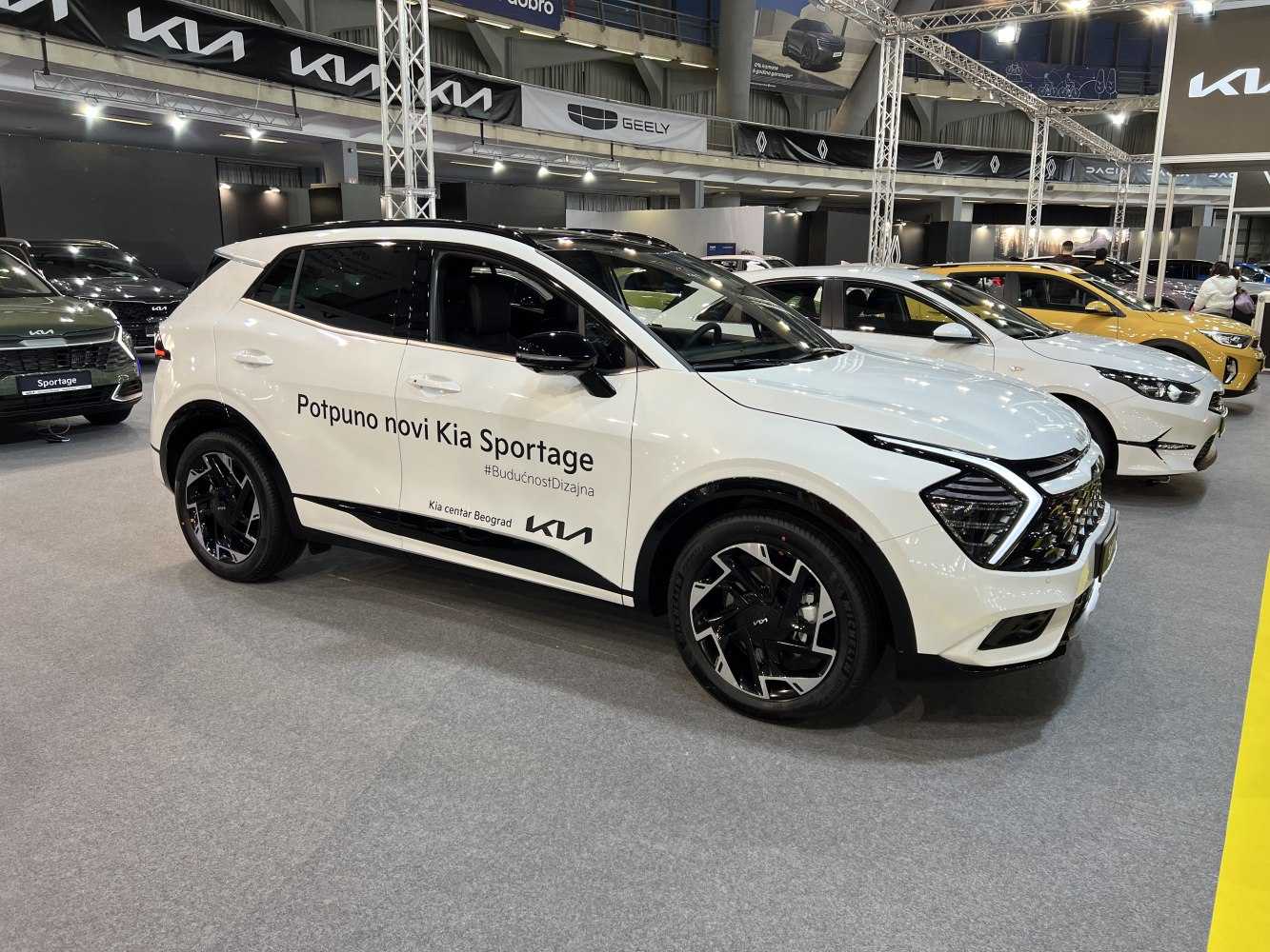 SUV with distinctive futuristic LED headlights and stylish alloy wheels