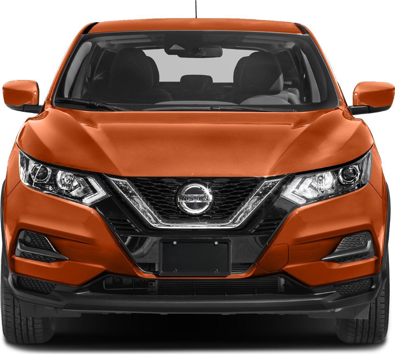 Modern SUV front view with aggressive grille and sharp headlights