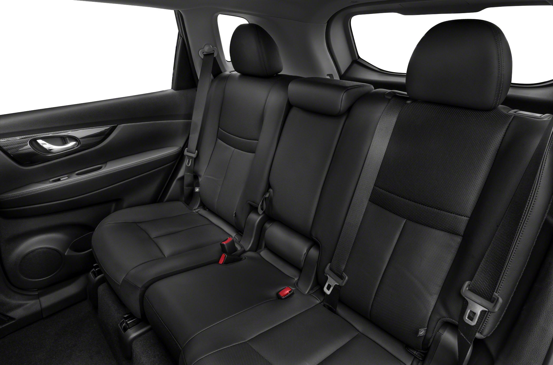 Black leather rear seats with seat belts and spacious design
