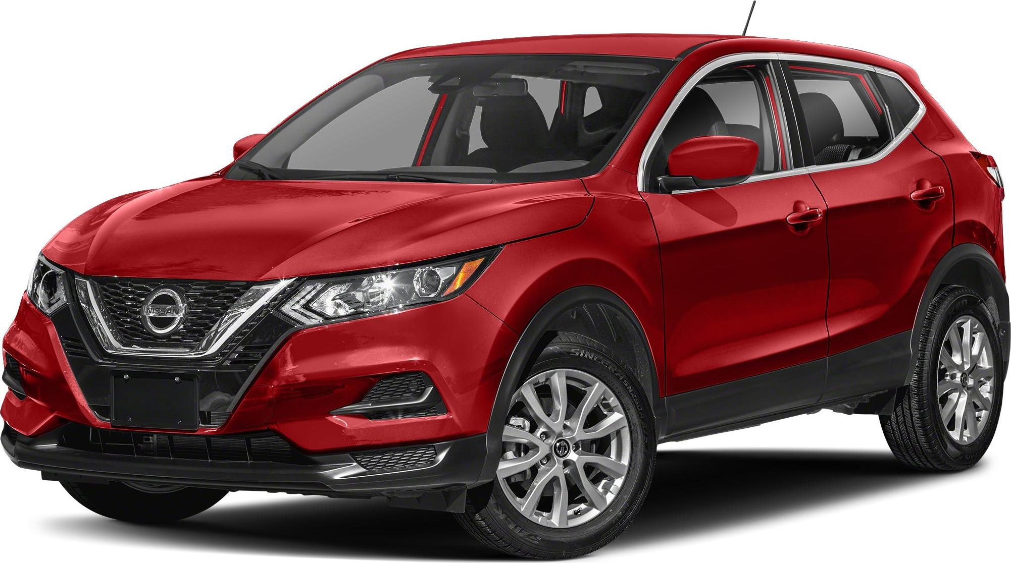 Red SUV frontal and side view with alloy wheels and sharp headlights