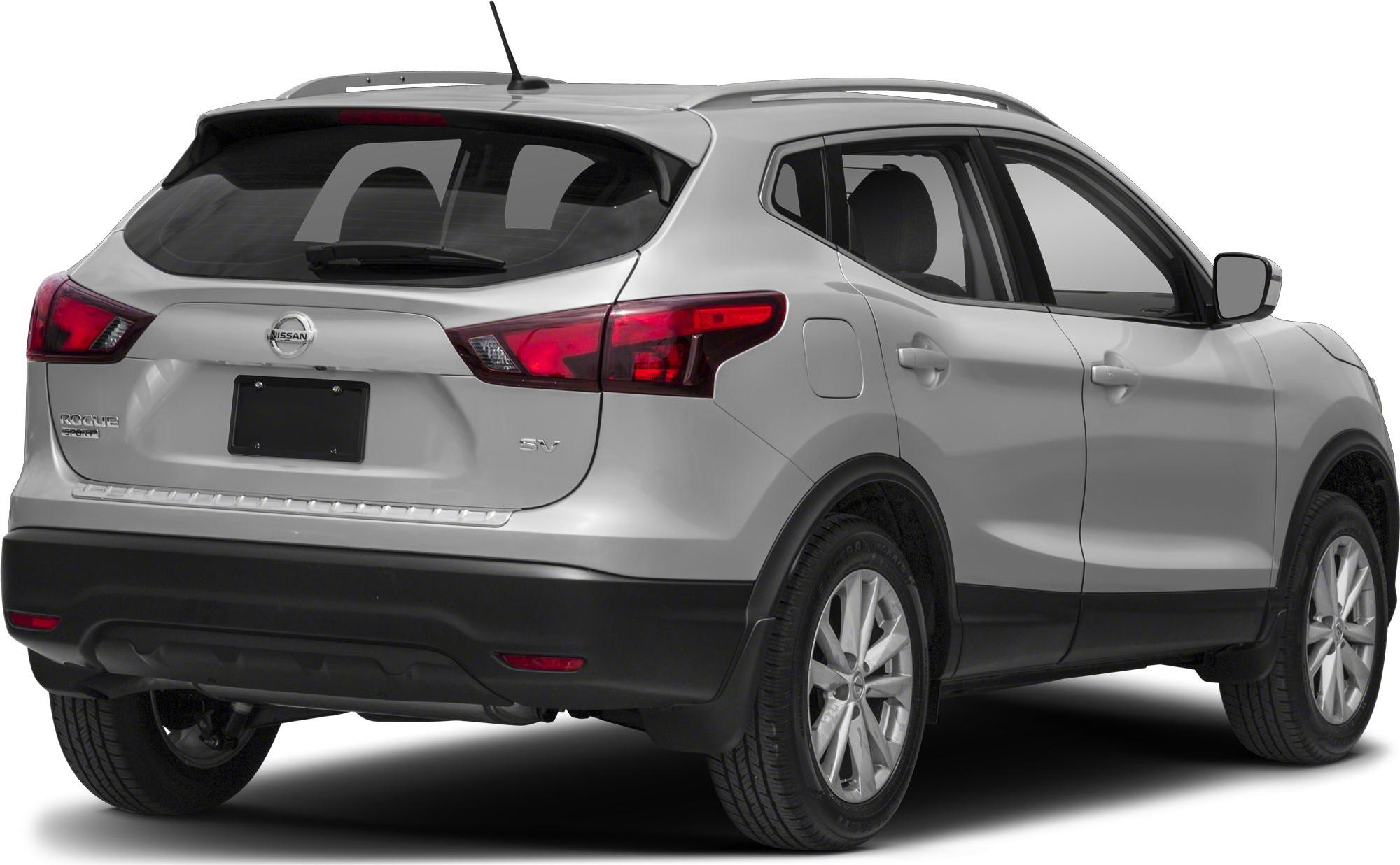 Compact SUV rear view with taillights and rear window.