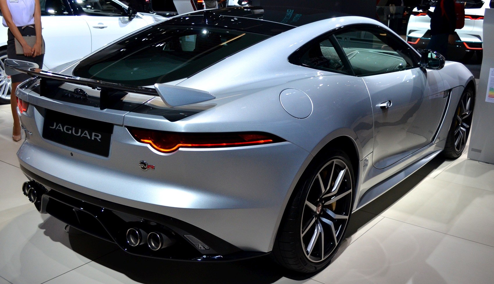Rear exterior with distinctive taillights and large rear spoiler