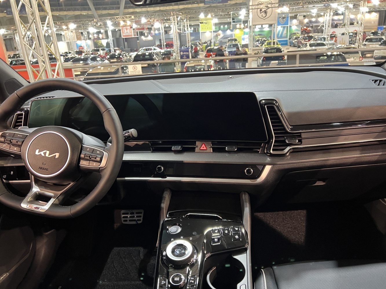 Modern dashboard with digital display and multifunction steering wheel