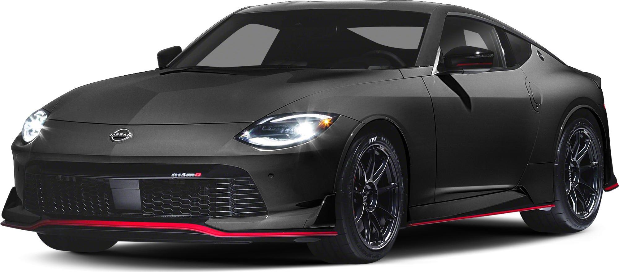 Sports coupe with LED headlights and red trim accents