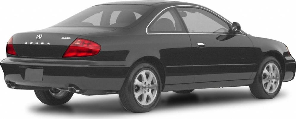 Rear and side view of a 3.2CL coupe with alloy wheels and dual exhaust