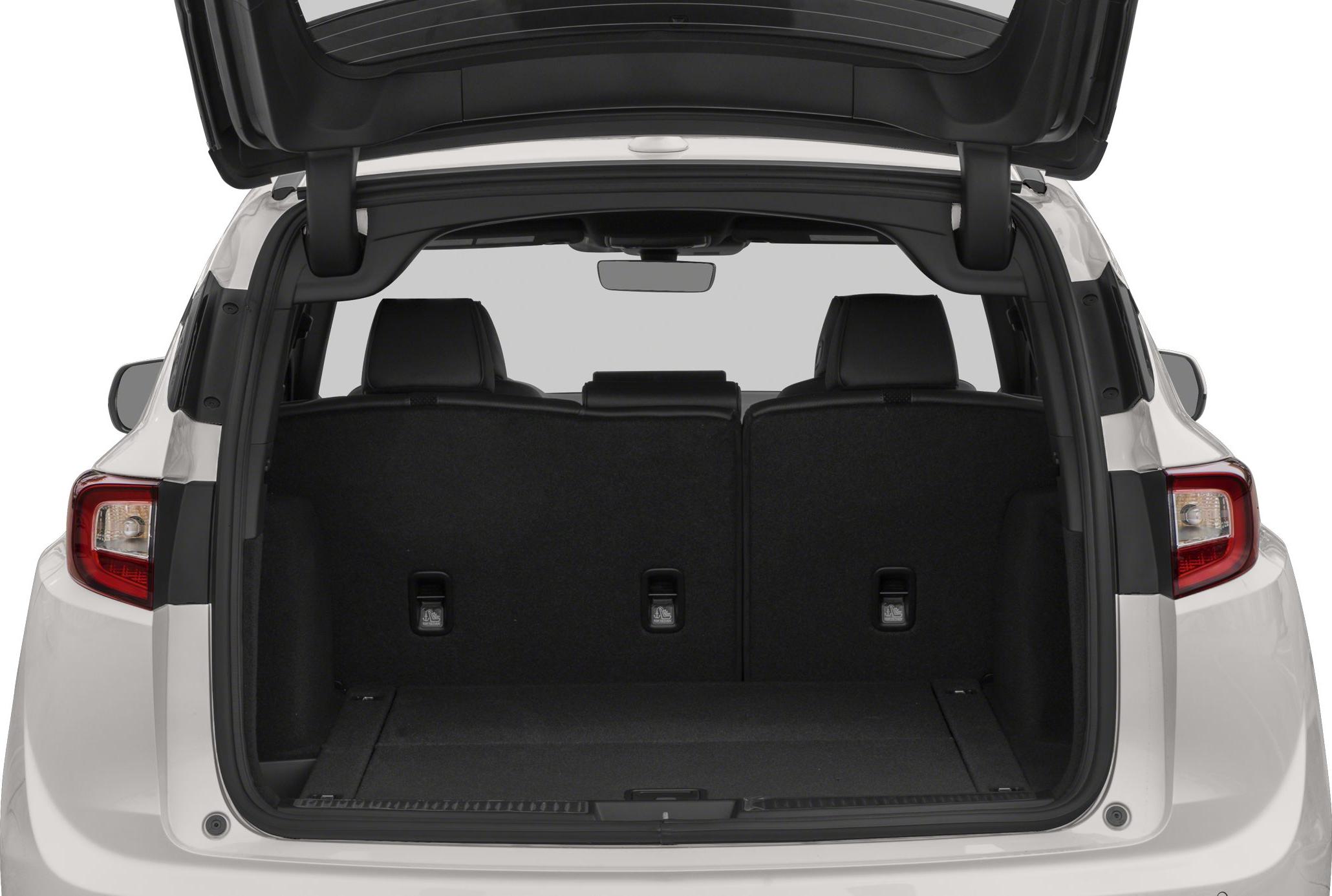 Spacious SUV rear cargo area with open trunk and split rear seats