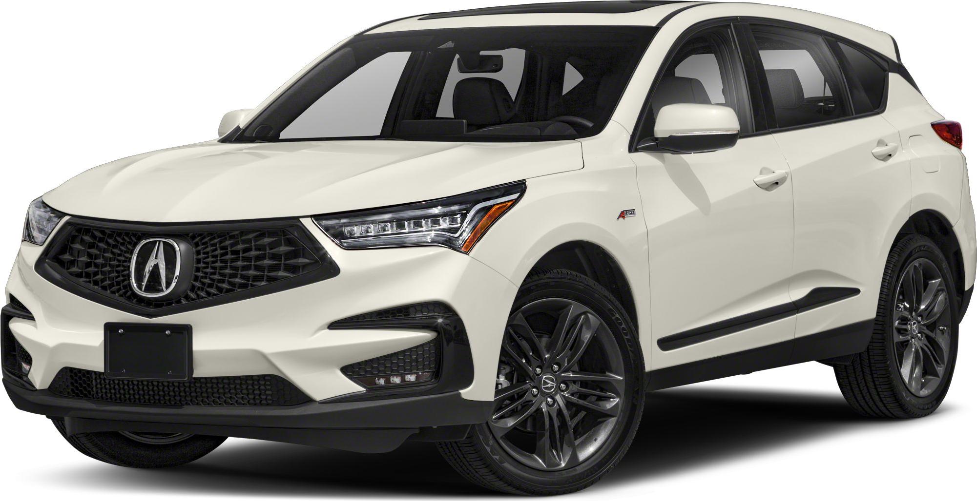 Front-side view of white SUV with distinctive grille and headlights