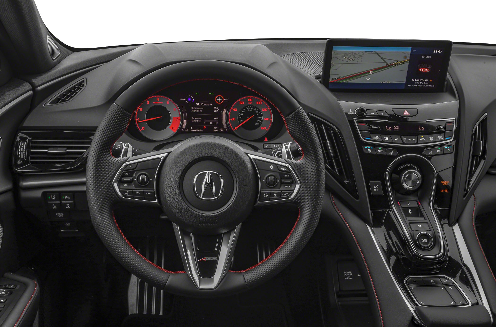 Digital instrument cluster and multifunction steering wheel with infotainment display