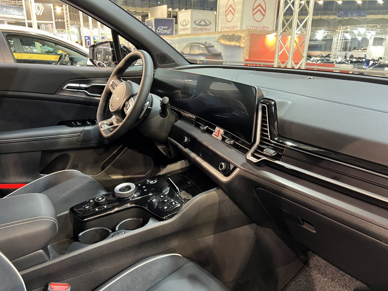 Digital dashboard and modern center console with advanced controls