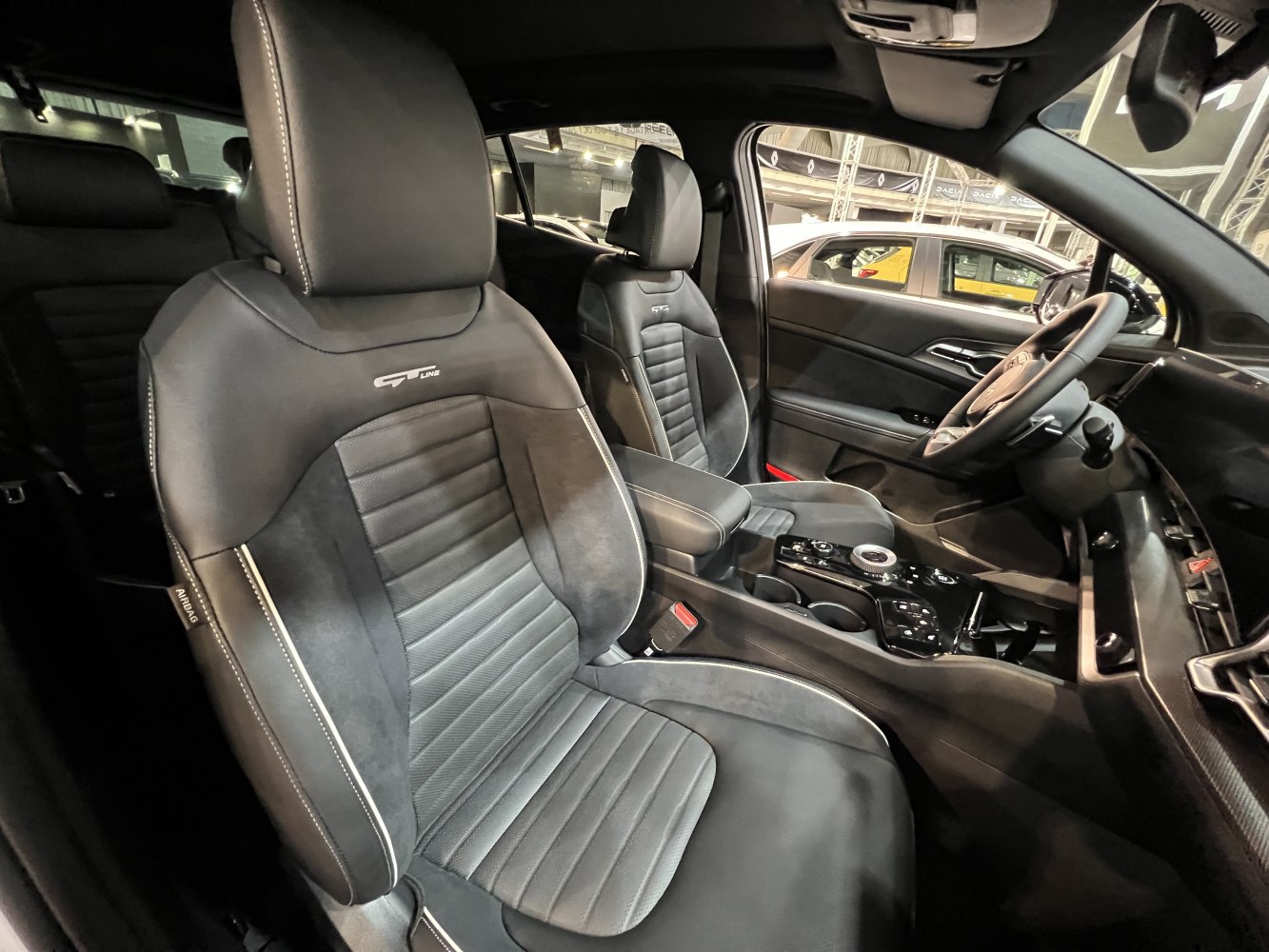 Leather GT Line seats and modern dashboard center console