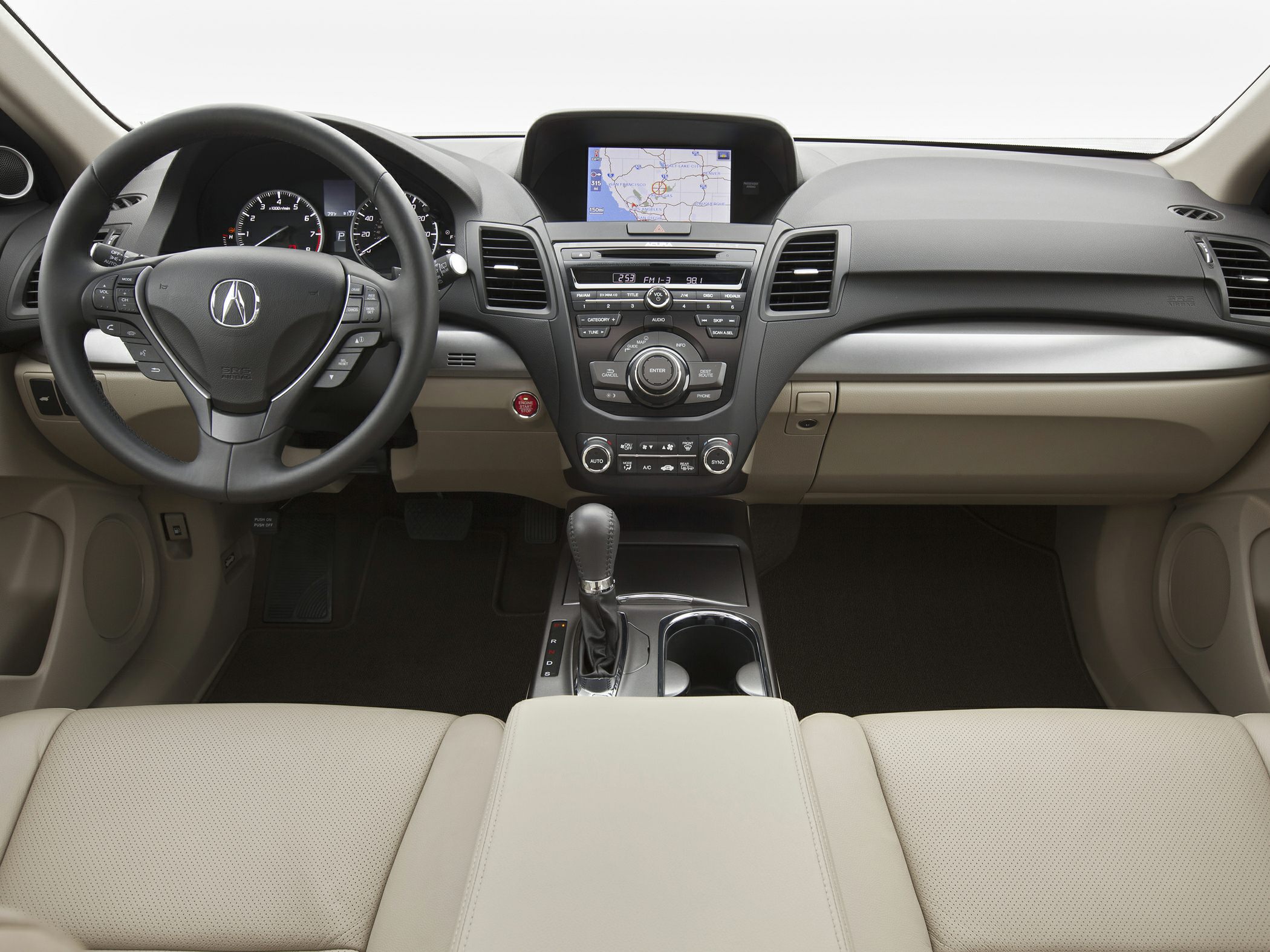 Steering wheel with controls and central navigation display