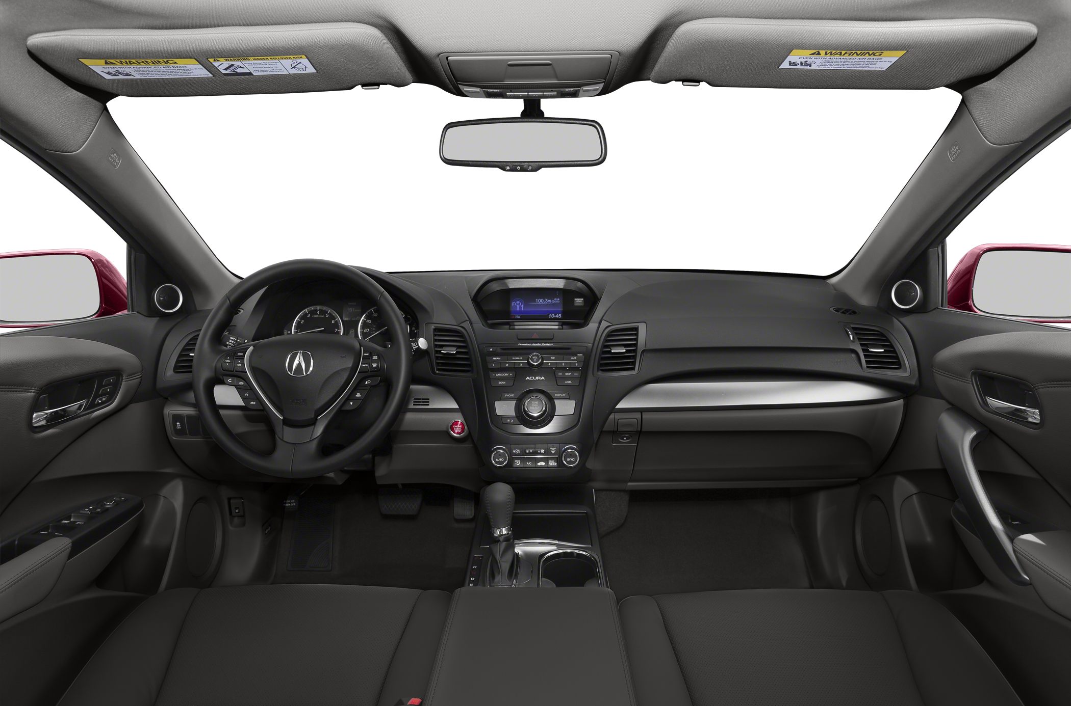 Dashboard and multifunction steering wheel with control buttons