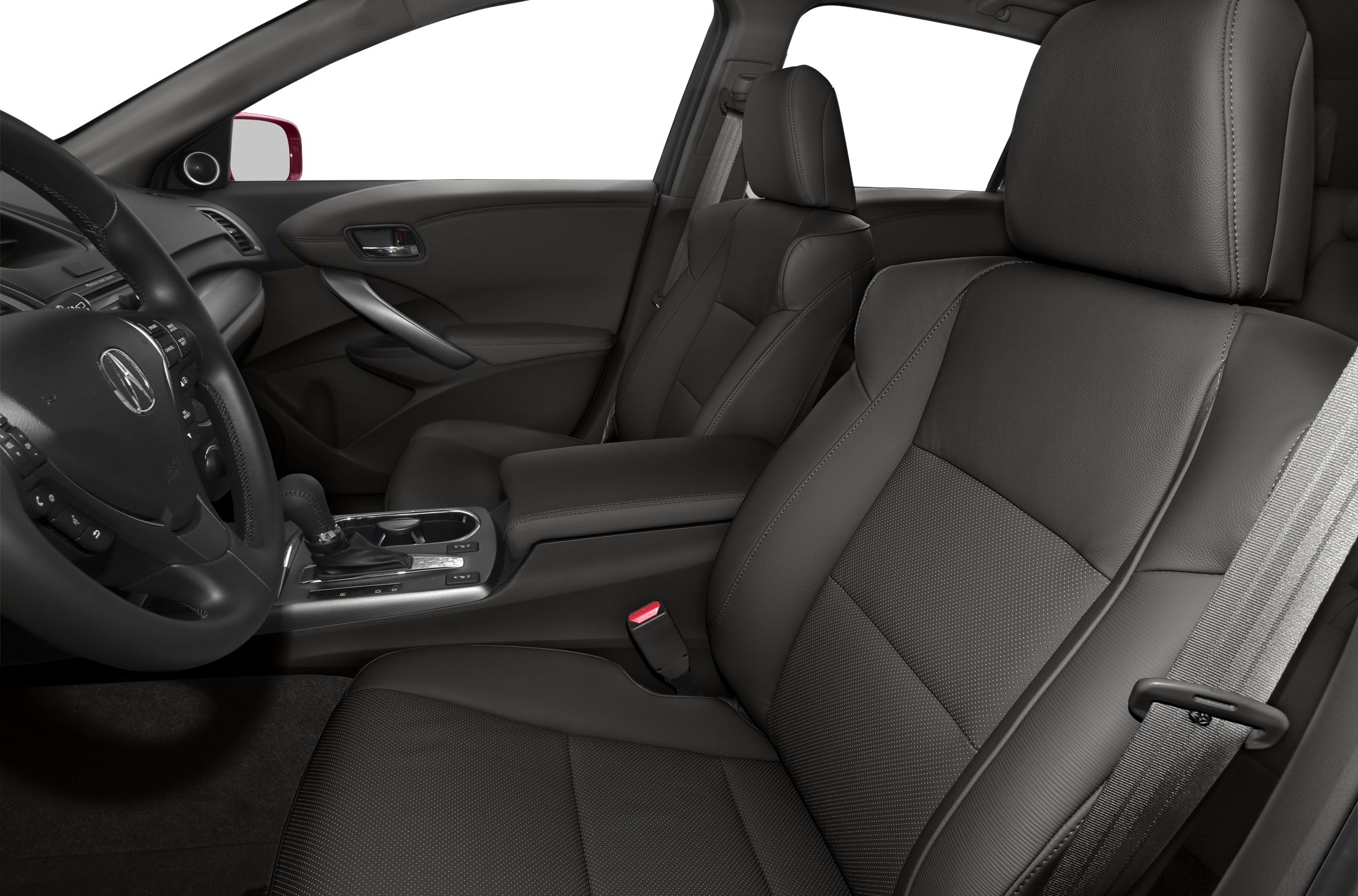 Black leather front seats and driver-side cabin interior