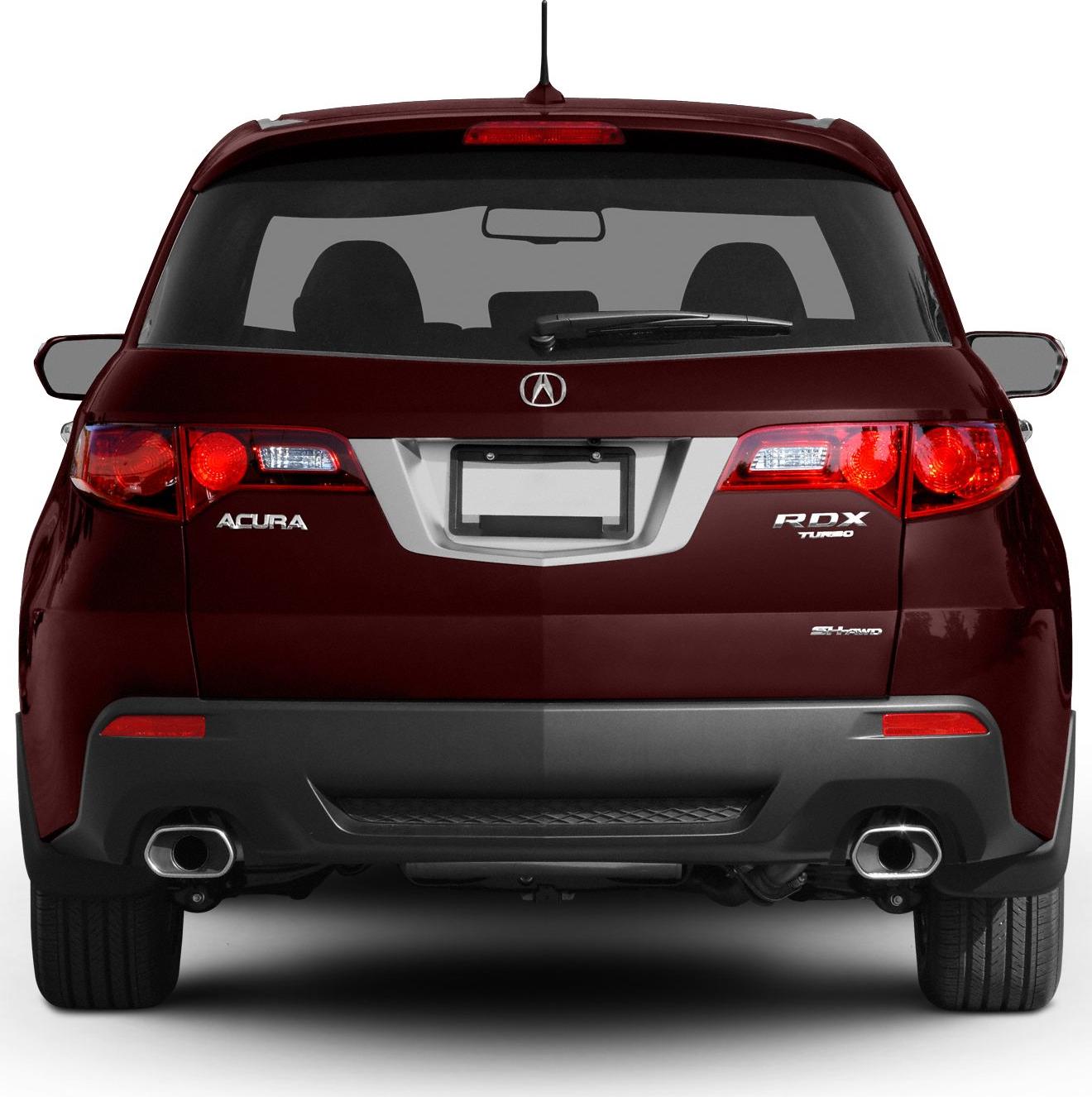 Rear view of SUV with dual exhaust and distinctive taillights