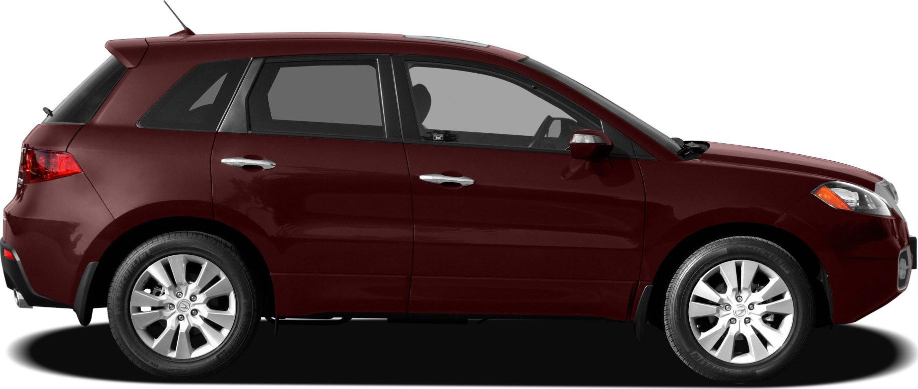 Side profile of mid-size SUV with chrome door handles and roof rails
