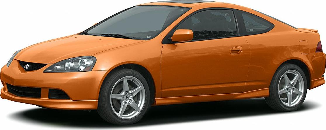 Orange sporty coupe with alloy wheels and aerodynamic profile.