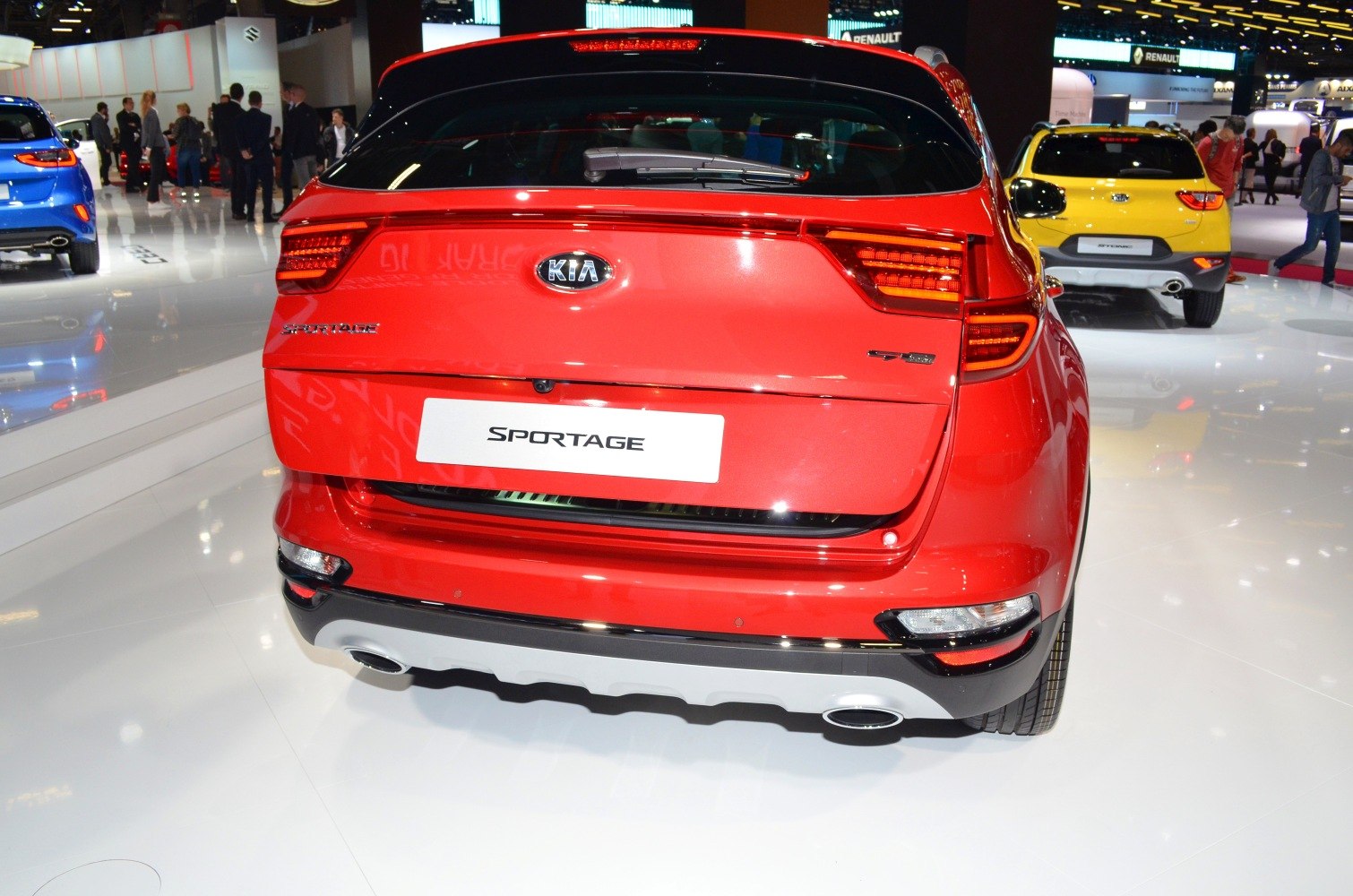 Rear view with LED taillights and dual exhaust outlets.