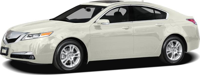 Side profile of a beige Acura sedan with alloy wheels