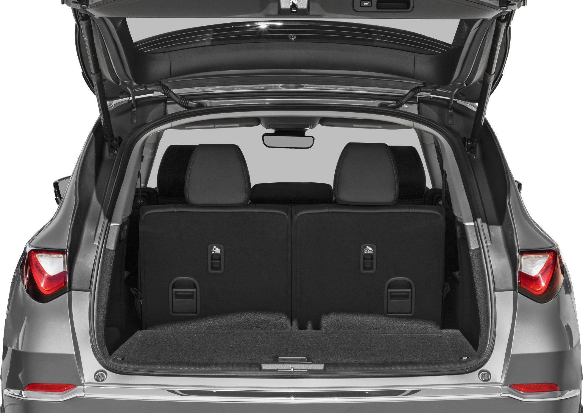 Spacious rear cargo area with foldable rear seats and open hatch