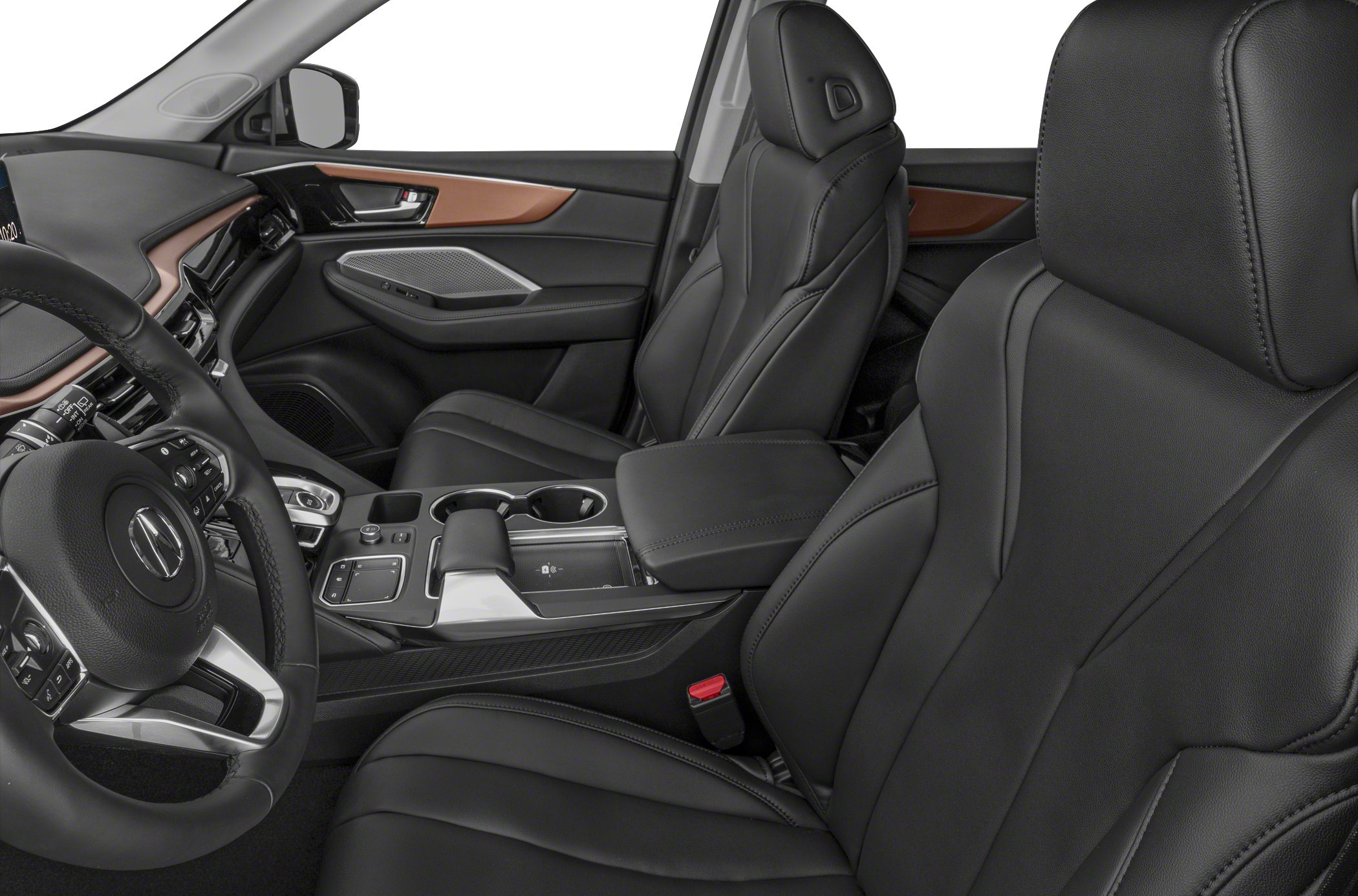 Premium black leather seats and detailed dashboard with center console