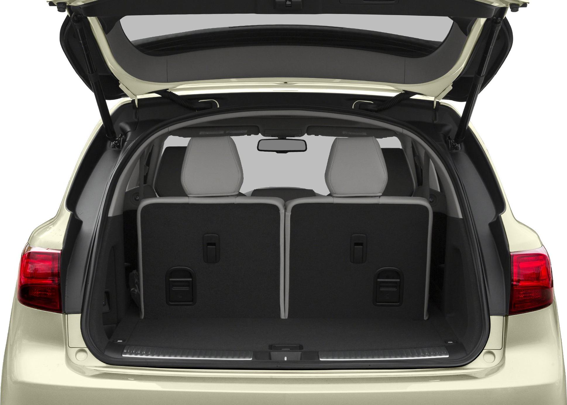 Spacious rear cargo area with folded second-row seats