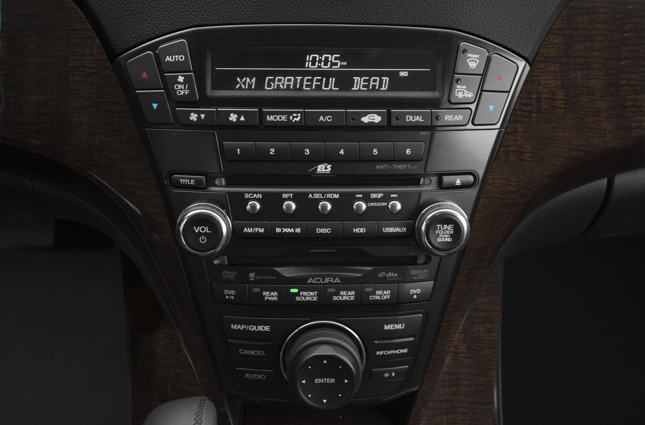 Car audio system and dual-zone climate control panel with navigation knob
