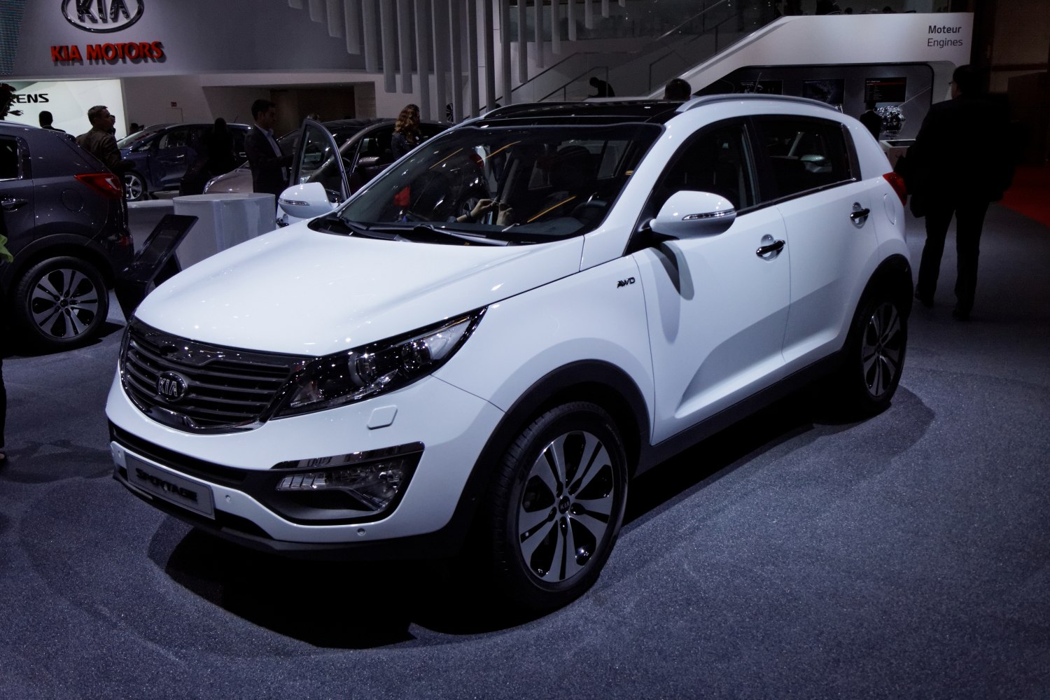 White SUV with LED headlights and alloy wheels