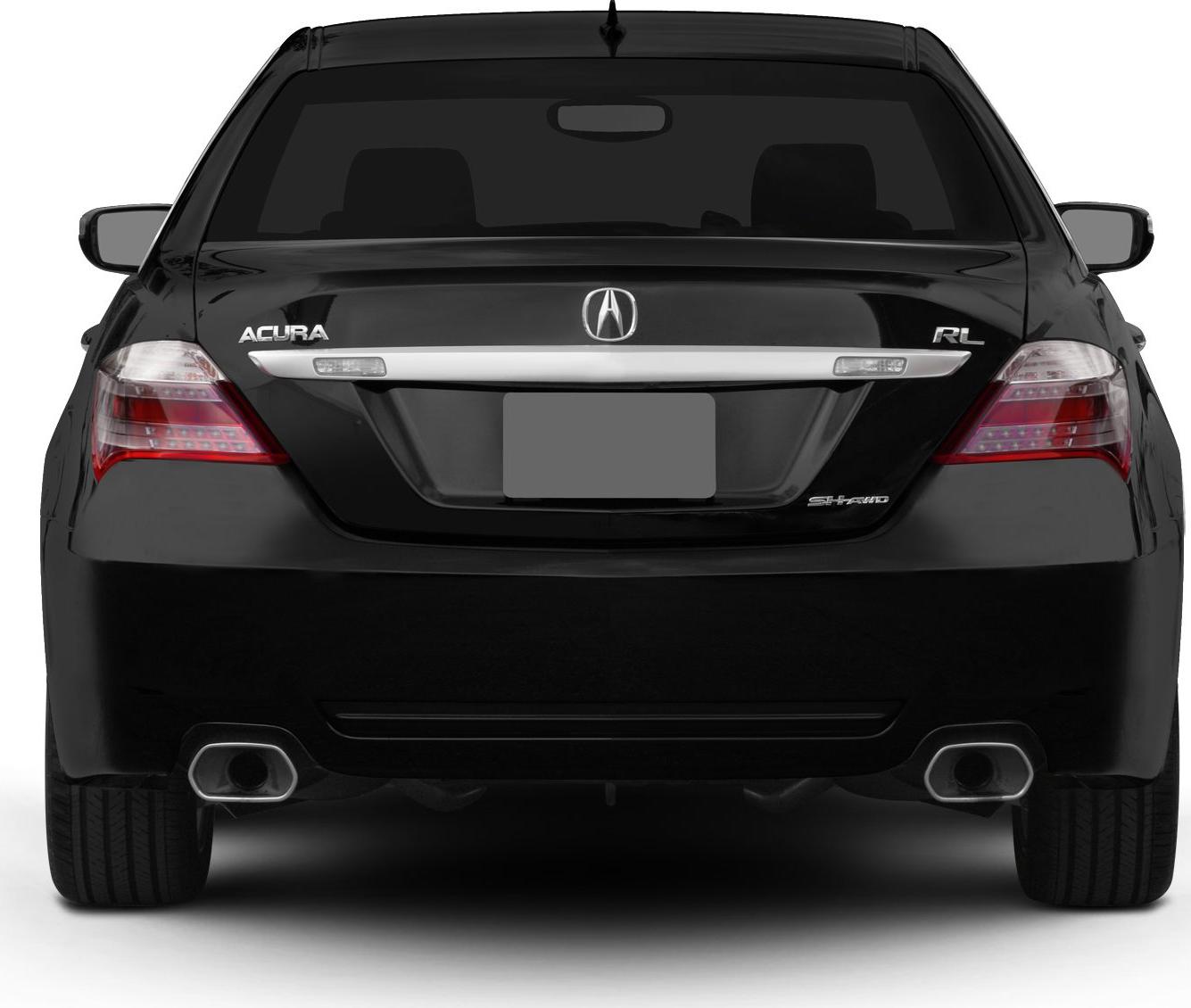 Rear view with tail lights and dual exhausts