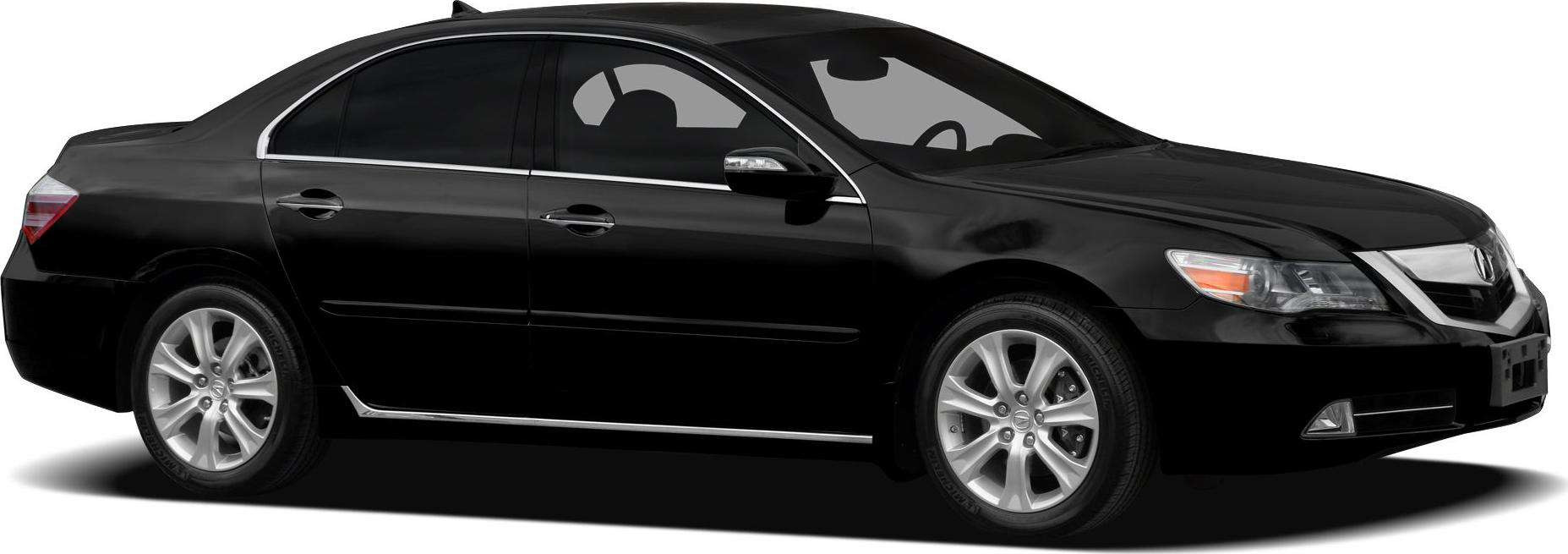 Black luxury sedan with chrome trim and alloy wheels