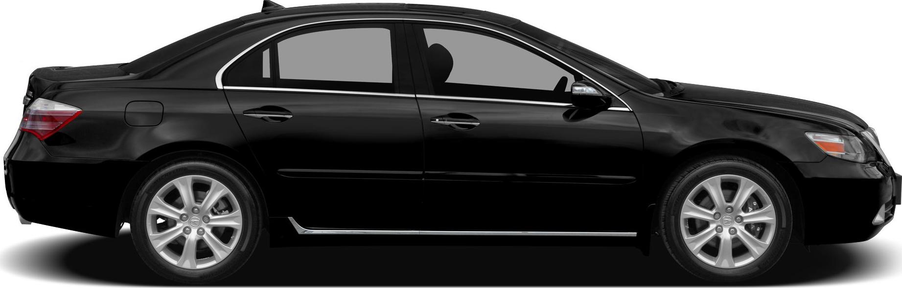 Side profile of mid-size sedan with alloy wheels and chrome trim