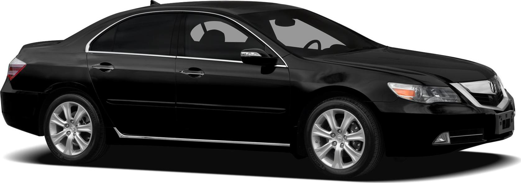 Side profile of black luxury sedan with alloy wheels