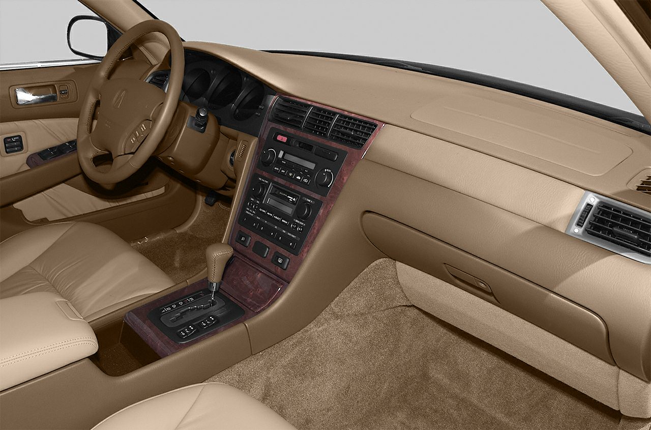 Beige dashboard with center console and gear shift