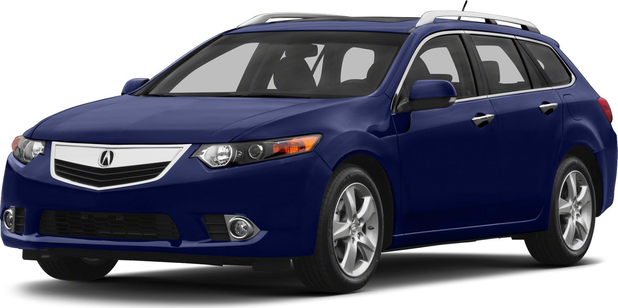 Blue sport wagon front-side view with roof rails and fog lights