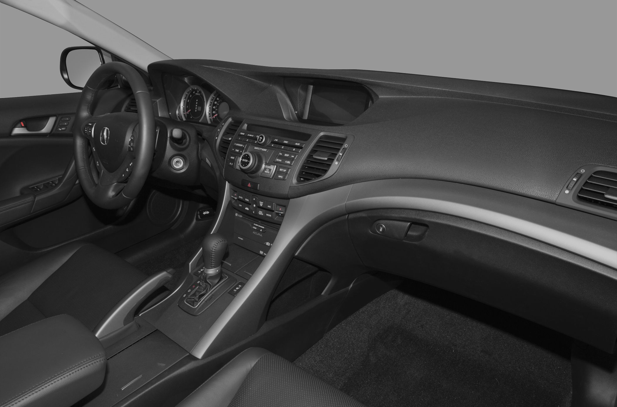 Dashboard, steering wheel, center console interior design