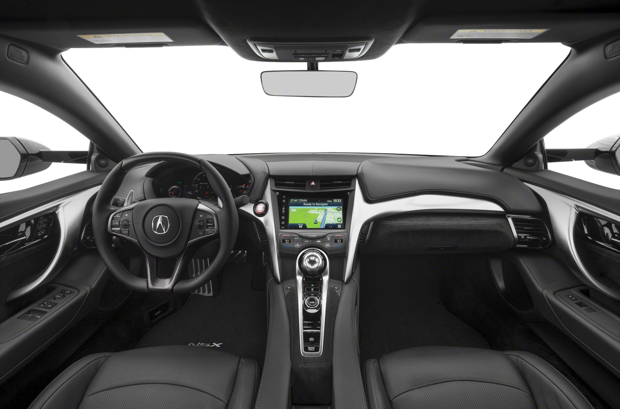 Steering wheel and dashboard with navigation display