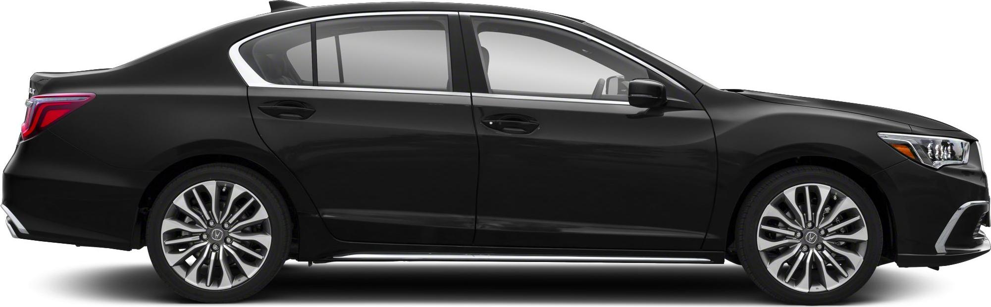Side profile of a luxury sedan with alloy wheels and chrome trim
