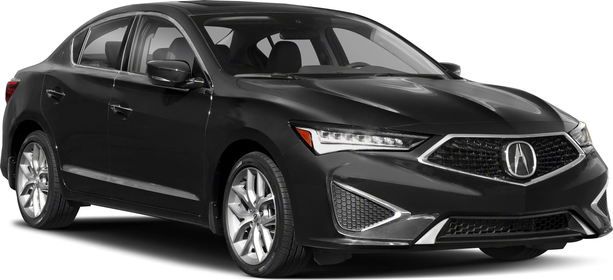 Front view of sedan with LED headlights and hexagonal grille