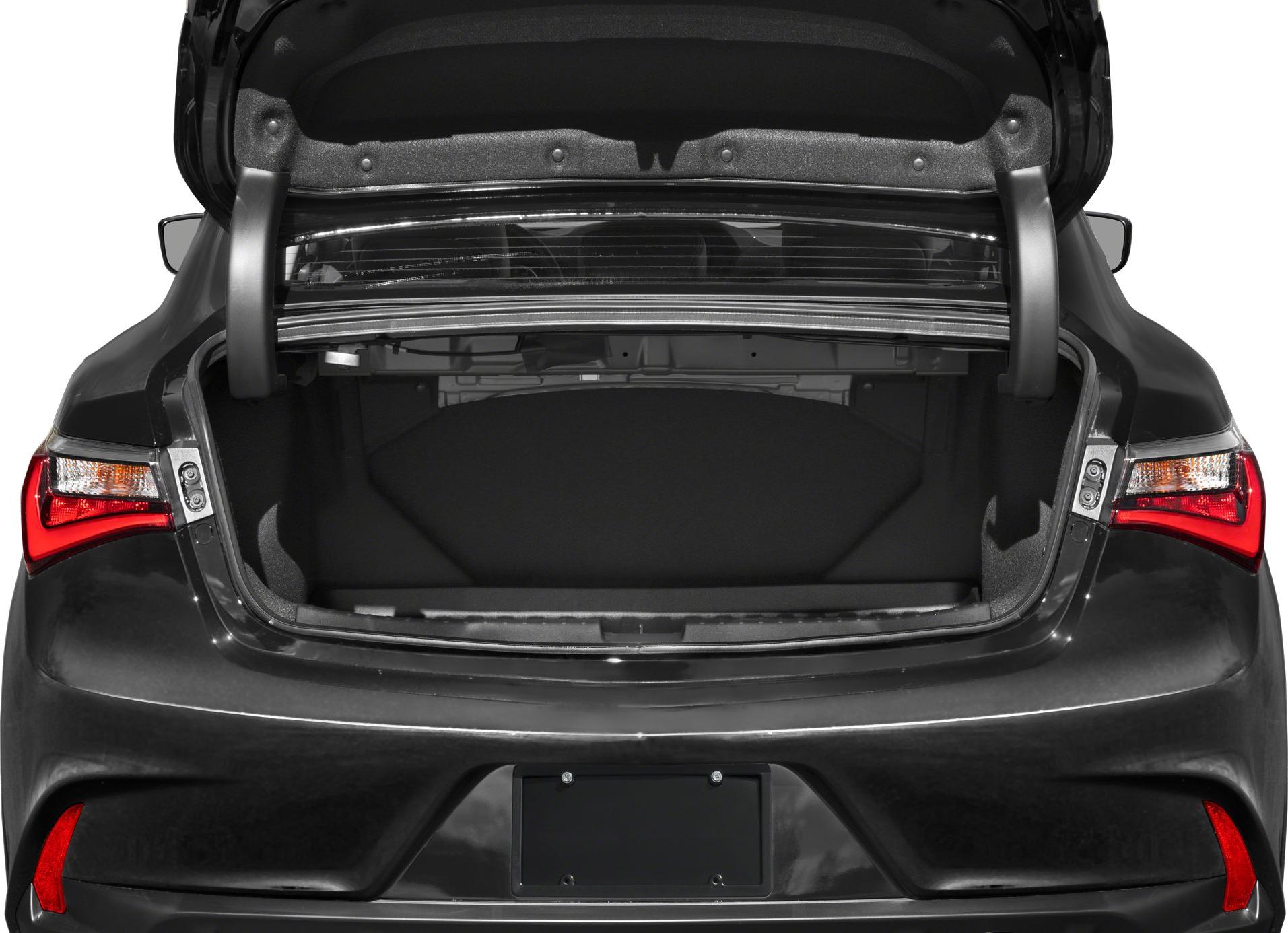 Open trunk with spacious cargo area and visible rear lights.