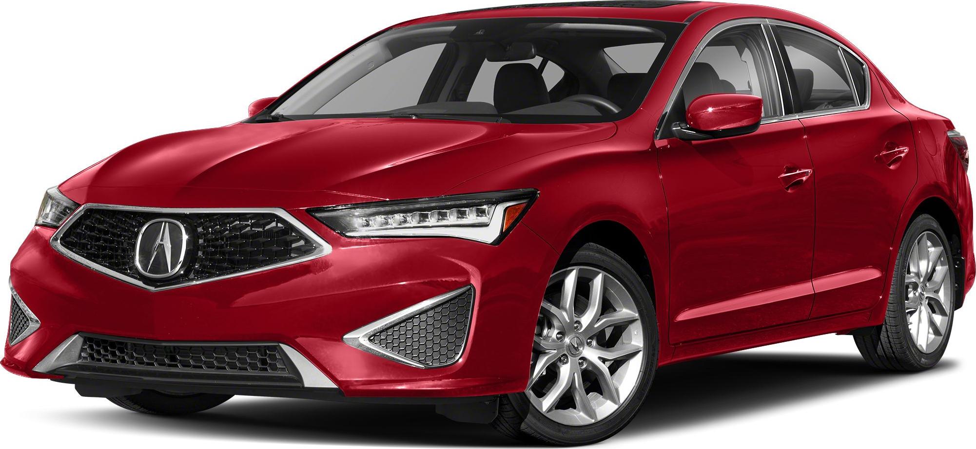 Diamond grille and LED headlights front view of a modern compact sedan