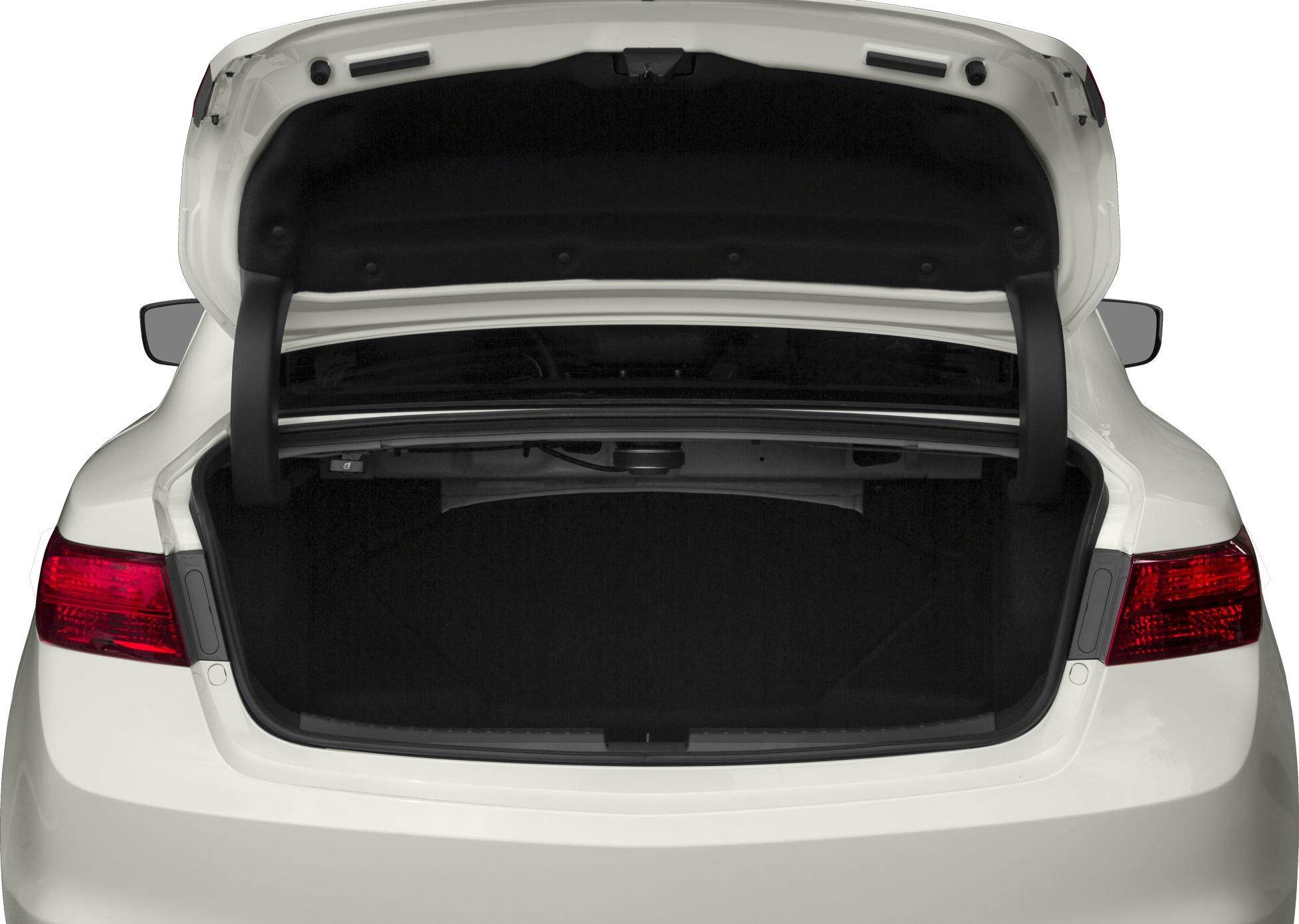 Open trunk of a mid-size sedan with spacious cargo area
