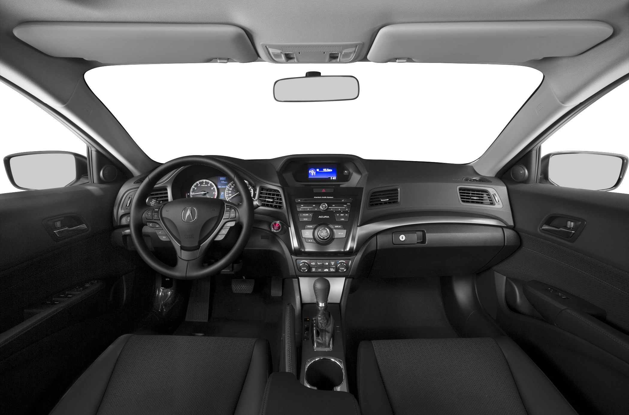 Dashboard, steering wheel, central console with controls